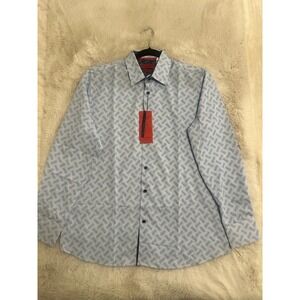 NWT American Breed men's stretch‎ button-down shirt in light blue  Size M